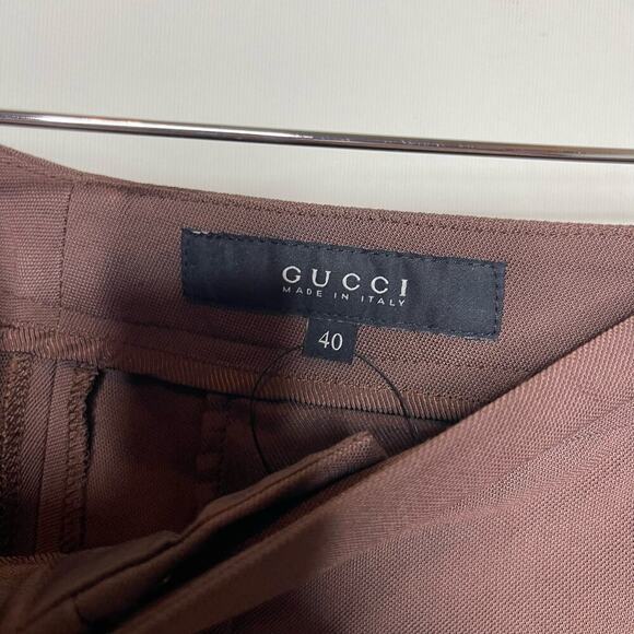 Gucci Slim Fit Low Rise Ankle Pants Womens 40 US 4 Chocolate Brown - Picture 7 of 11